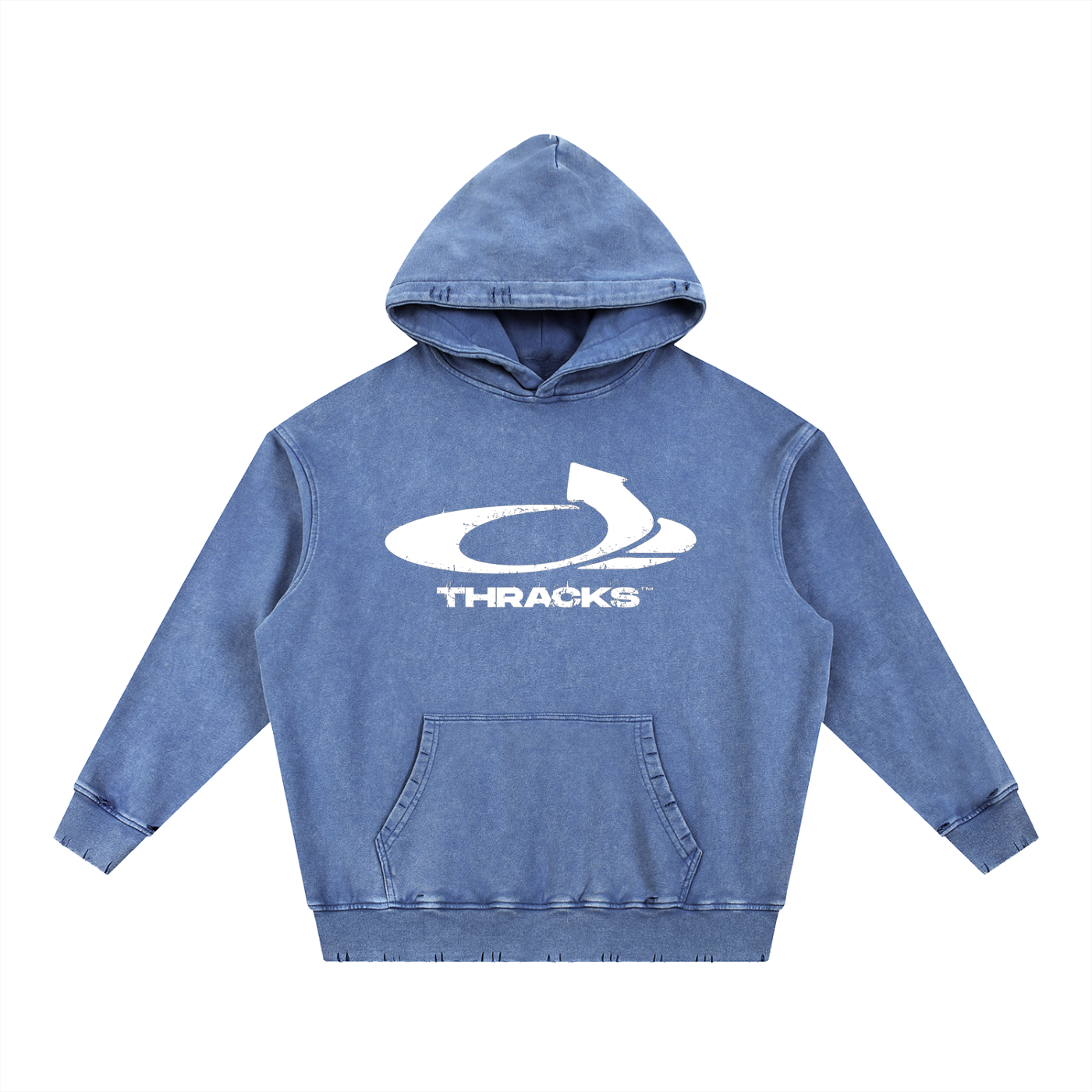 Snow Wash Hand-Frayed Heavyweight  Hoodie